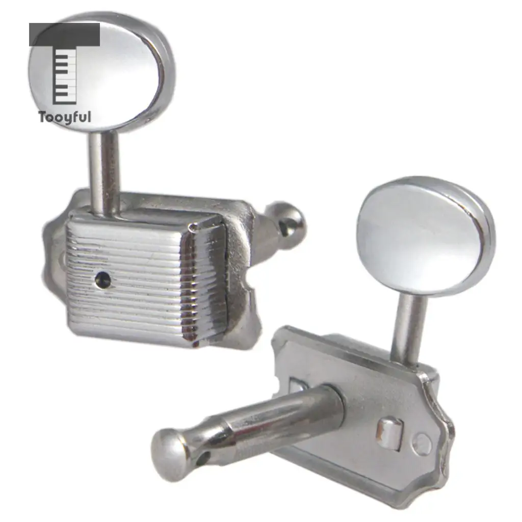 Tooyful Machine Heads Round Button Tuner String Tuning Peg for Guitar Accs 6R