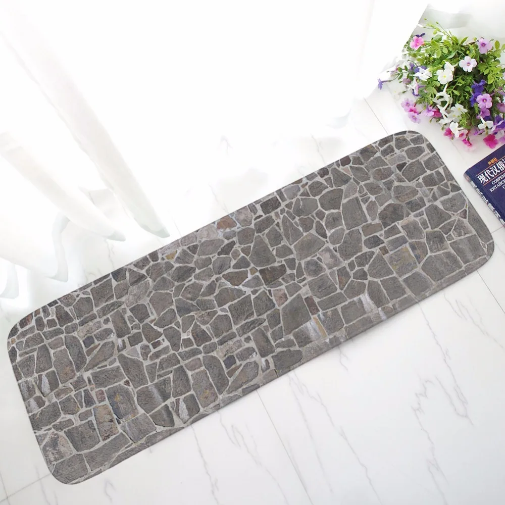 Printed Memory Foam Coral Fleece Carpet Kitchen Bathroom Skid