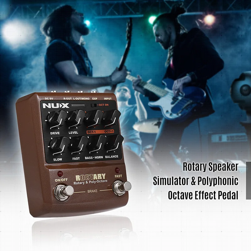 NUX ROCTARY силы гитарная педаль 2-в-1 поворотный Динамик симулятор полифоническими эффект гитарной педали Аксессуары для гитары