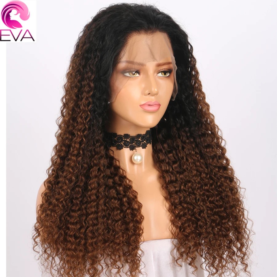 

#1B/#4 Color Lace Front Human Hair Wigs Pre Plucked With Baby Hair Eva Curly Lace Front Wigs For Black Women Brazilian Remy Hair