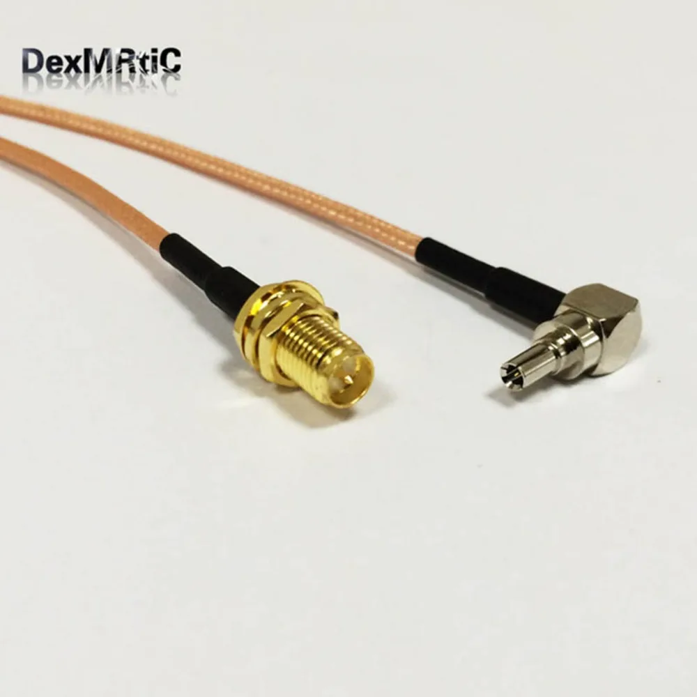 RP- SMA Female jack nut To CRC9 Male 90 degree RG316 Coaxial Cable 15CM 6inch Adapter 3G 4G wifi Antenna Cable