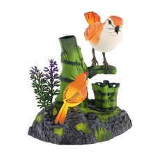 Пластиковые Звуковое управление, активированный щебетание, пение, вокальные игрушки, птицы, высадились на ветку, модель, подарок для детей