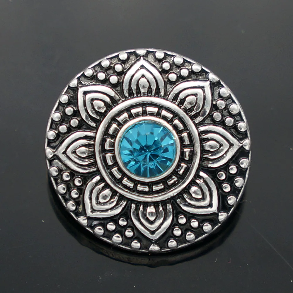 

Hot sale beauty pattern flower 18MM snap buttons fit snap bracelet snap jewelry wholesale KZ1093