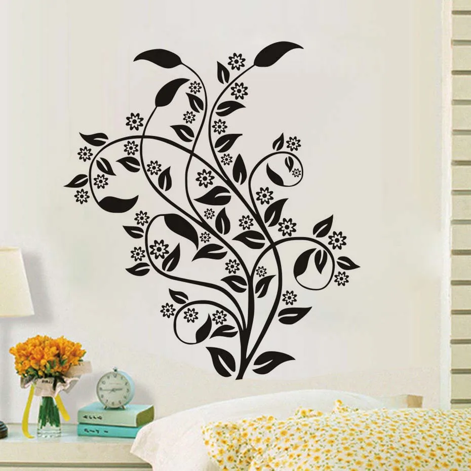 Plants Tree Leaves Wall Stickers For Living Room Wall Decor Waterproof