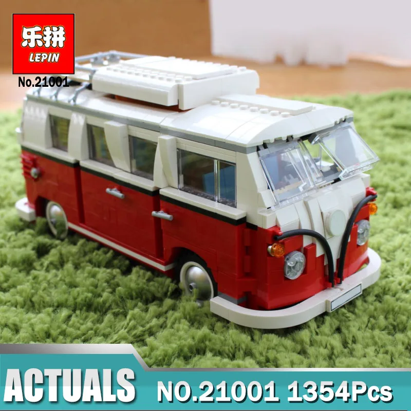 

1354PCS Lepin 21001 Camper Car Model Block Compatible Legoing 10220 Technic Creator Car Building Blocks Bricks Toys