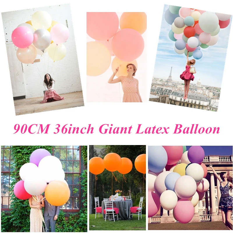 

ZLJQ Wedding Birthday Party Decoration 36 Inch Giant Latex Balloons Reusable Helium Balloon For Gender Reveal Party Supplies