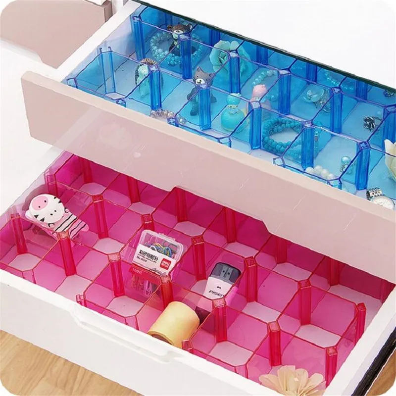 4Pcs/Set Drawer Organizers Adjustable Clothing & Wardrobe Storage Box Underwear Stock Divider Desktop Plastic Box Organizer