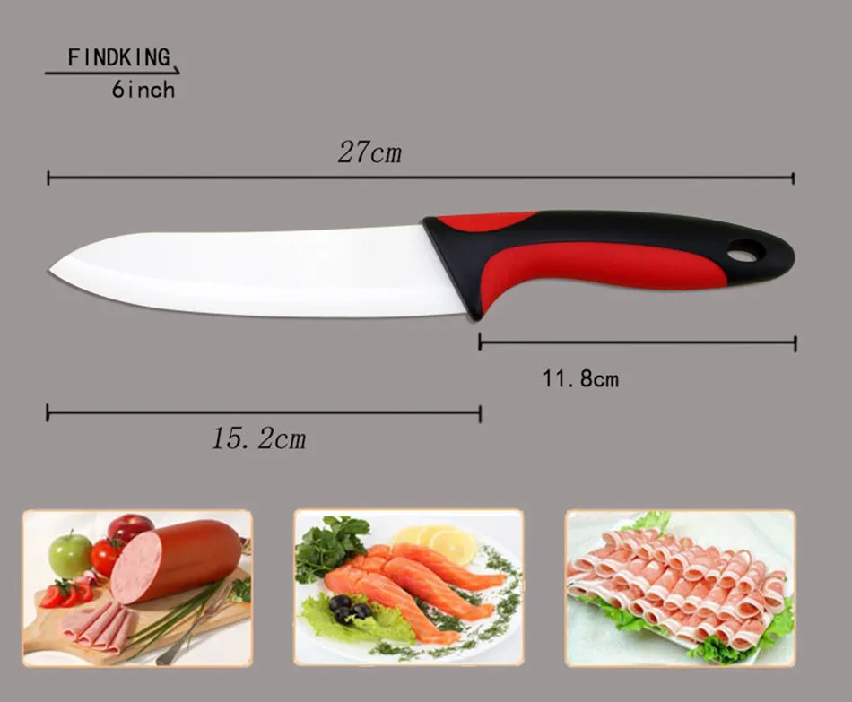 Новое поступление кухонных ножей 3 дюйма+ 4 дюйма+ 5 дюймов+ 6 дюймов+ Овощечистка+ акриловый держатель для ножей 6 шт. набор керамических ножей