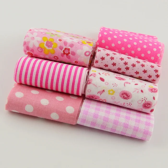 

7pcs/lot pink theme 5cmx100cm 100% cotton fabric strips jelly roll for scrapbooking crafts quilting patchwork tildas