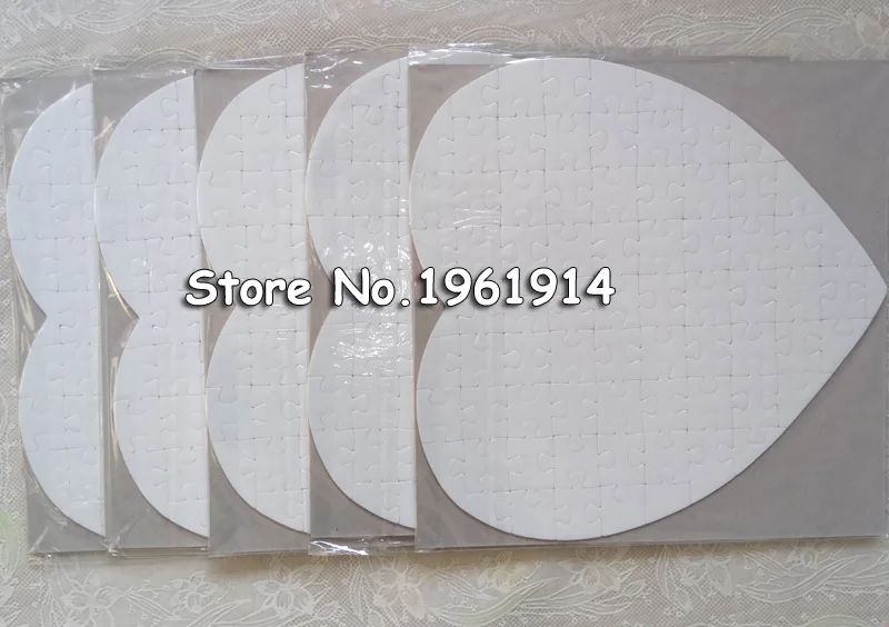 Free Shipping Heart Shape Sublimation Blank Puzzle 10 pcs