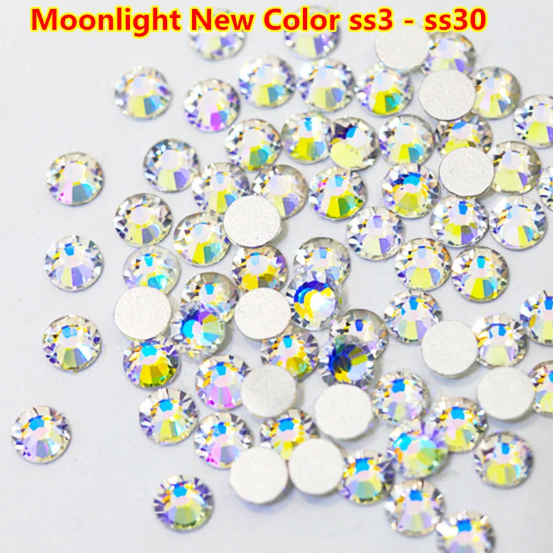 

New Hot 2028 SS3-SS30 Crystal Moonlight Glass Strass Non Hotfix Rhinestone Non Hot Fix Rhinestone Glitter nail cristal swarovsky