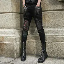 Женские джинсы в стиле хип-хоп, модные окрашенные брюки для ног, женские стильные сетчатые джинсы с карманами, ковбойские женские штаны-шаровары