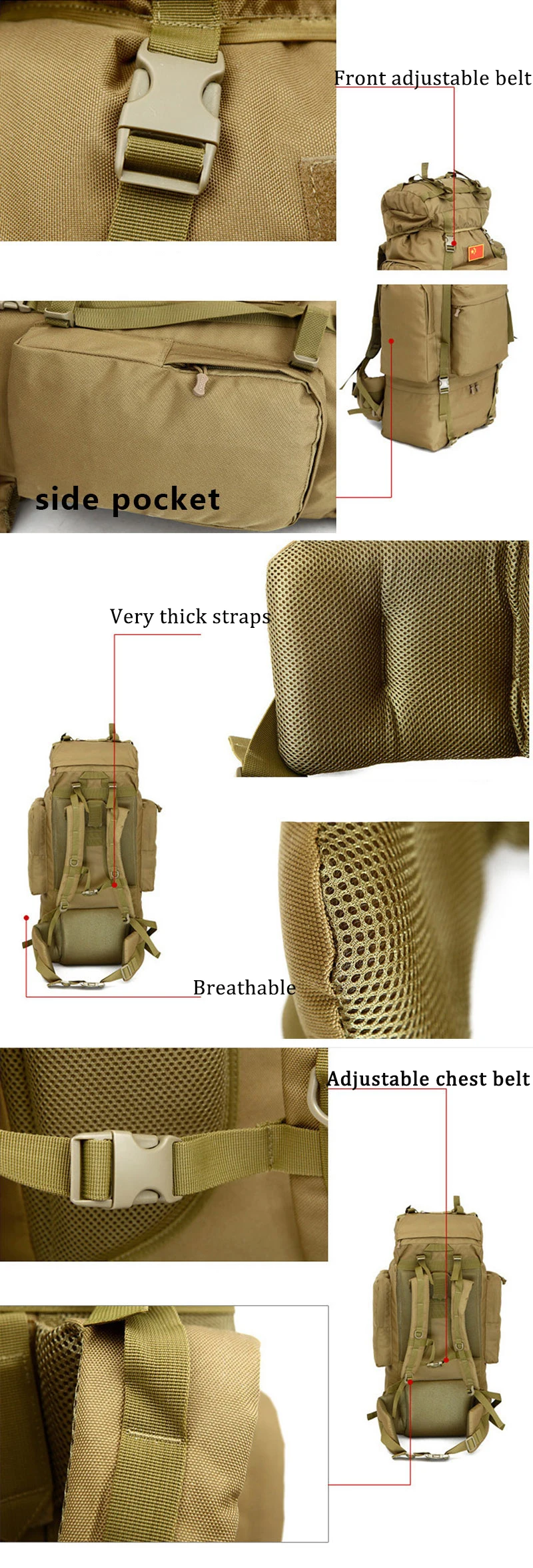 Mochilas à Prova Bolsas de Acampamento 100l ao ar Livre Grande Capacidade Tático Escalada Dnylon Água Náilon Viagem Esporte Caminhadas Masculino Mod. 1257282 25 escalada mochilas à prova dnylon água náilon