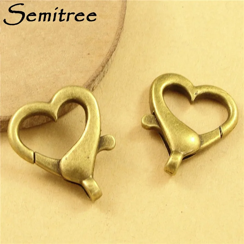 

10Pcs/Lot Antique Bronze Heart Shape Lobster Clasps Hook for DIY Necklace Bracelet Jewelry Making Handmade Crafts Accessories