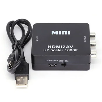 

10pcs 1080P HDMI TO AV Scaler Adapter HD Video Converter Box HDMI to RCA AV/CVSB L/R Video HDMI2AV Support NTSC PAL