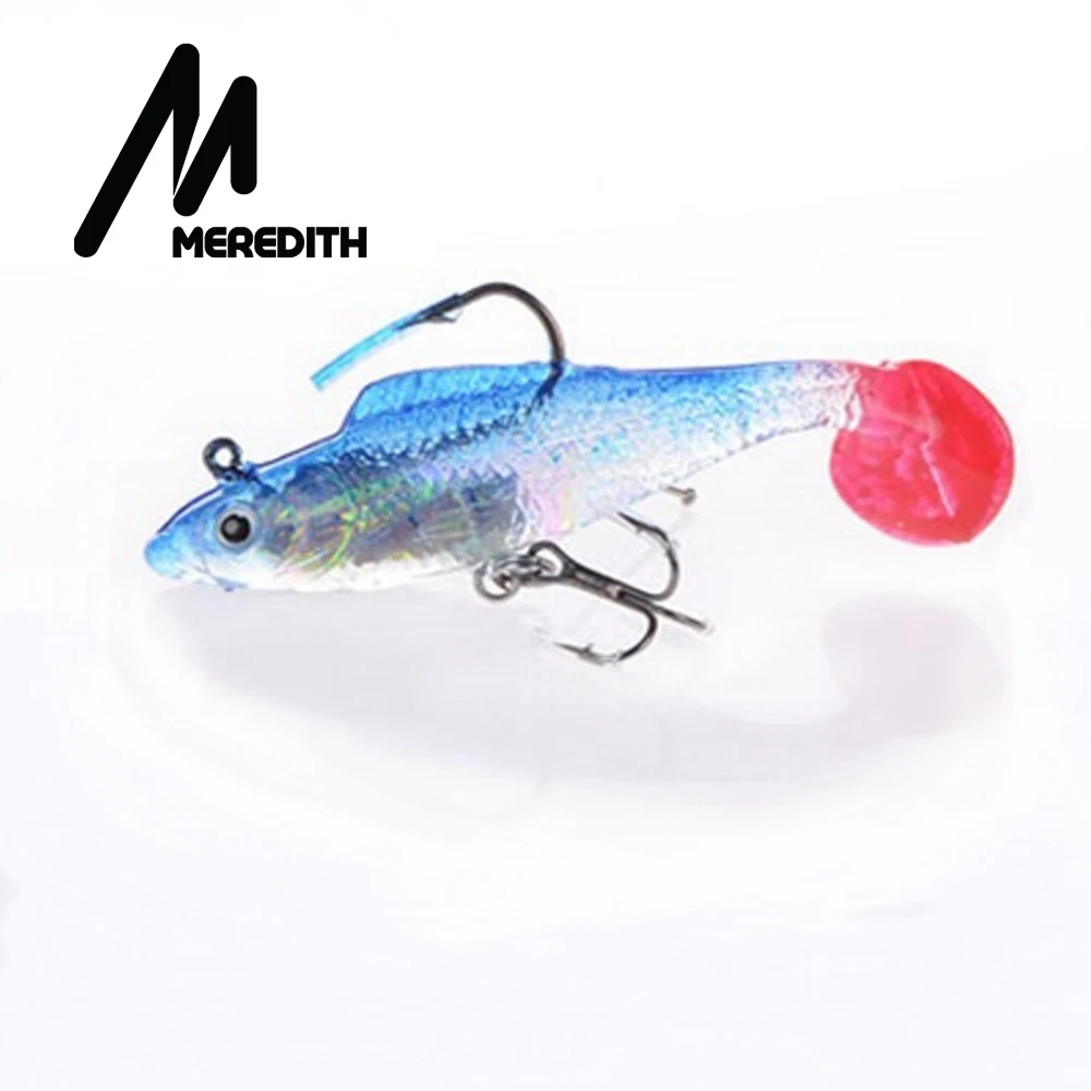 MEREDITH 2.76in Baitfish Jig Heads for Saltwater Freshwater Fishing Lure Swimbait with Long Tail