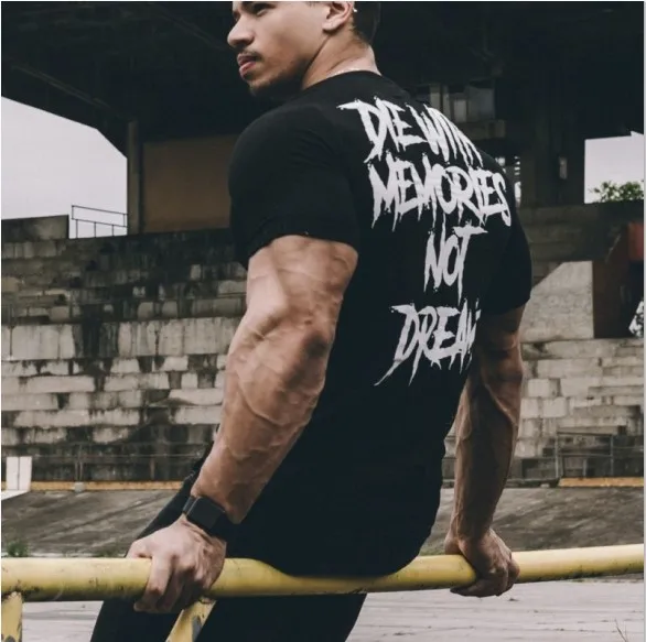 

Summer Men Short Sleeve Cotton t-shirt Casual Fashion Gyms Fitness Bodybuilding T shirt Male Slim Tees Tops Clothing