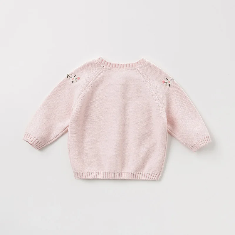 Dave bella/DBM11015; осенний Модный Кардиган для маленьких девочек; пальто для малышей; милый вязаный свитер с цветочным рисунком