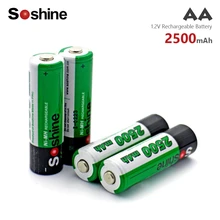 Soshine 4Pcs 1.2V 2500mAh NI MH AA Pre-Charged Rechargeable Batteries Ni-MH Rechargeable aa Battery For Toys Camera Microphone Soshine 4Pcs 1.2V 2500mAh NI MH AA Pre-Charged Rechargeable Batteries Ni-MH Rechargeable aa Battery For Toys Camera Microphone