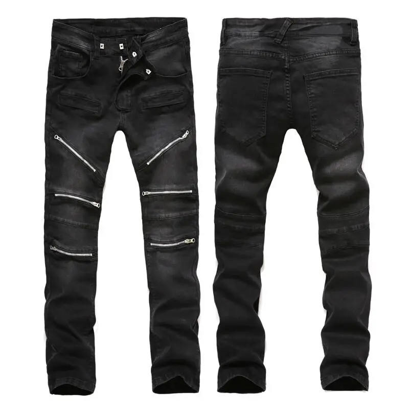 2018 Cool New Hip Hop Street Wear Men Unisex Six Zippers Skinny Slim ...