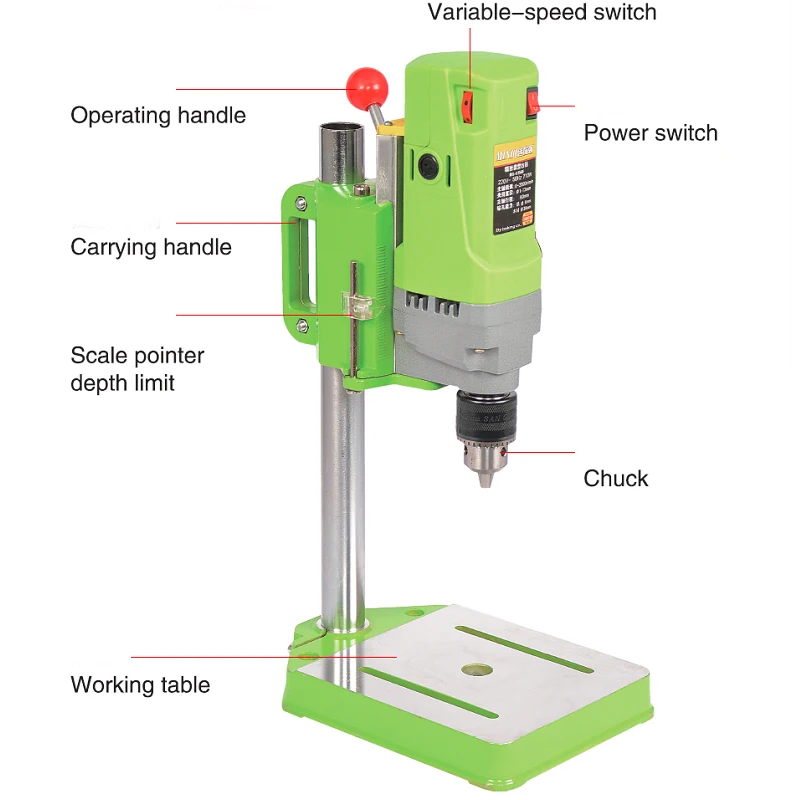 

Mini Bench Drill Press 710W Bench Drilling Machine Variable Speed Drilling Chuck 1.5-13mm For DIY Wood Metal Electric Tools