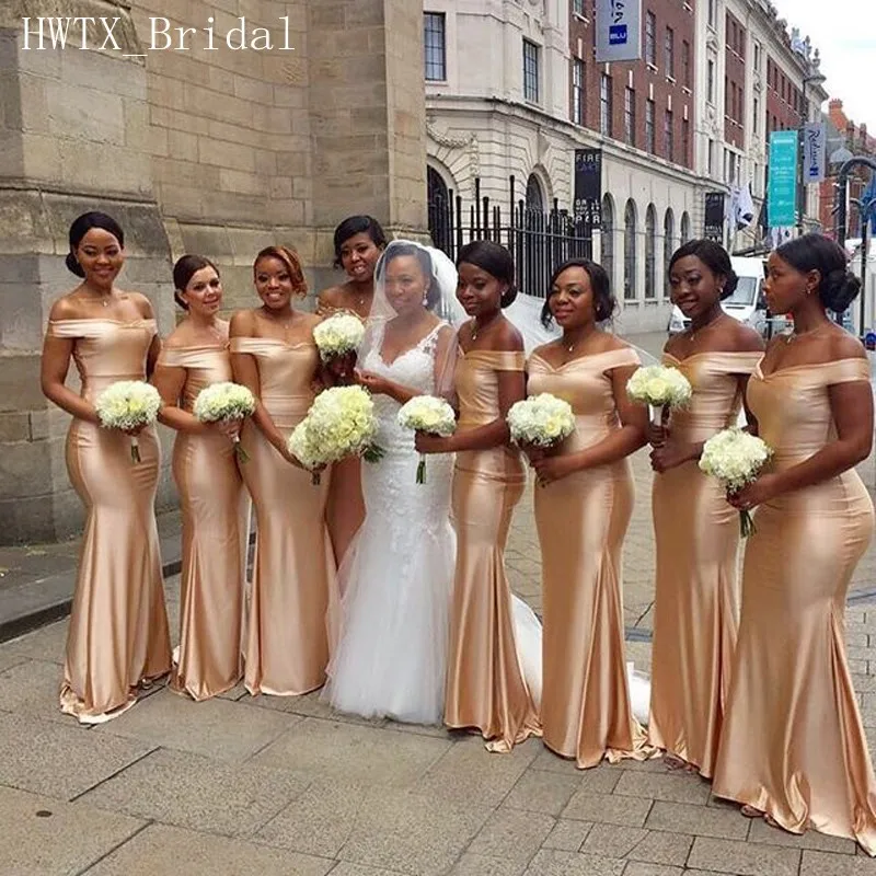 

2018 Sexy Mermaid Bridesmaid Dresses For Wedding Party Plus Size Off Shoulder Short Sleeves Long Country Maid Of Honor Gowns