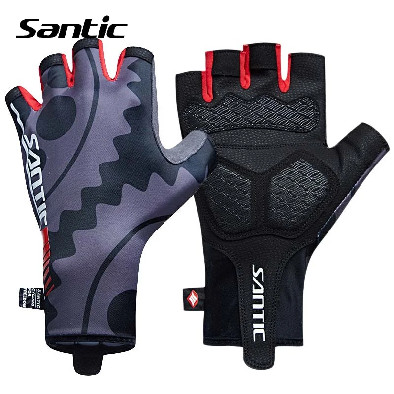 Santic Cycling Gloves Men Half Finger Sport Bicycle Gloves Non slip