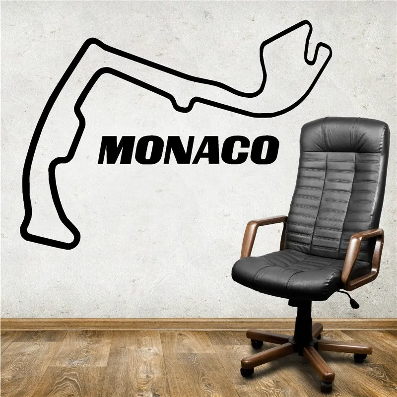 

Monaco Race Track F1 CIRCUIT FRANCE CAR RACING Vinyl Wall Art Sticker Boy Bedroom Decal Room Decoration Home Decor