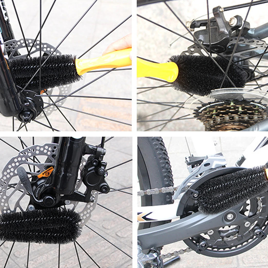 6 шт./компл. Портативный велосипед Сеть чистого Велоспорт шин кисти MTB дорожный велосипед очистки набор инструментов велосипед для очистки перчатки комплекты шин