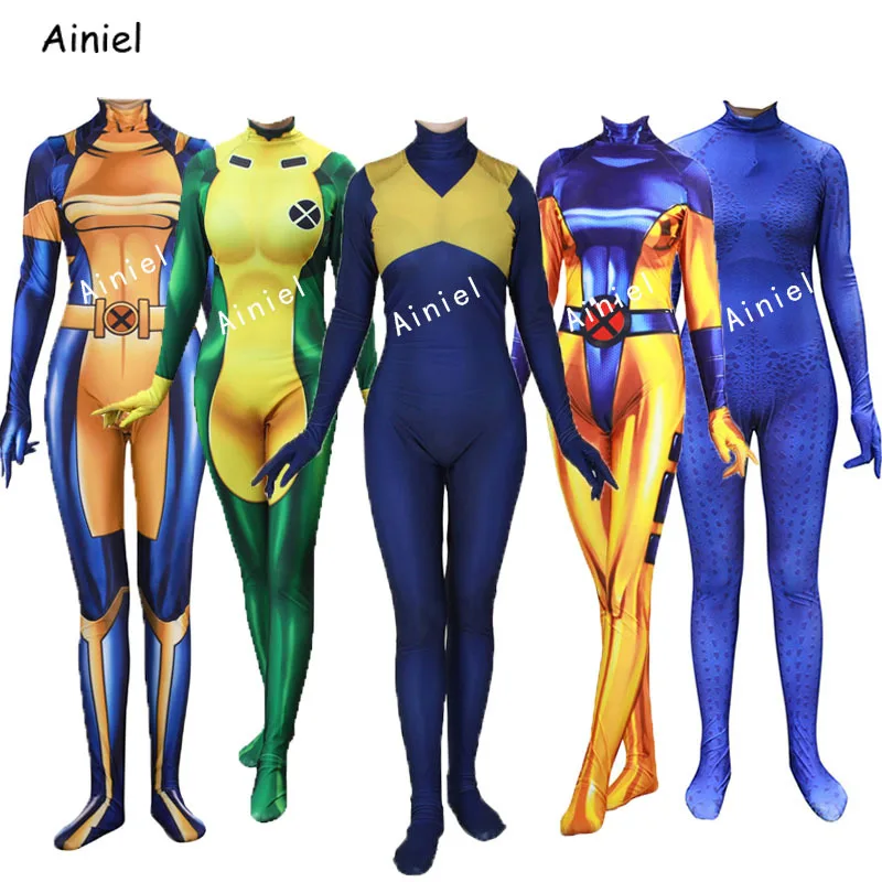 

X-Men: Dark Phoenix Jean Grey Cosplay Costume Mystique Cyclops Zentai Bodysuit Suit Jumpsuits Halloween Costumes for Adult Kids