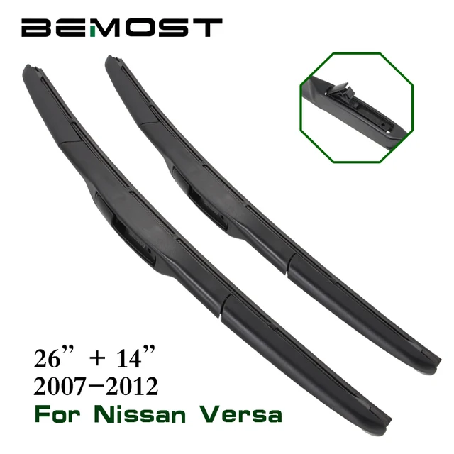 BEMOST Car Wiper Blades Natural Rubber For Nissan Versa 2007 2008 2009