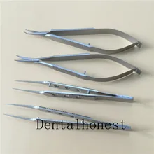 New 11cm Stainless steel ophthalmic microsurgical instruments Needle Holder Micro scissors Tweezers hand surgery 4pcs/set makeup scissor ophthalmic microsurgical instruments surgical autoclavable surgery silicone disinfection box cosmetic makeup tool