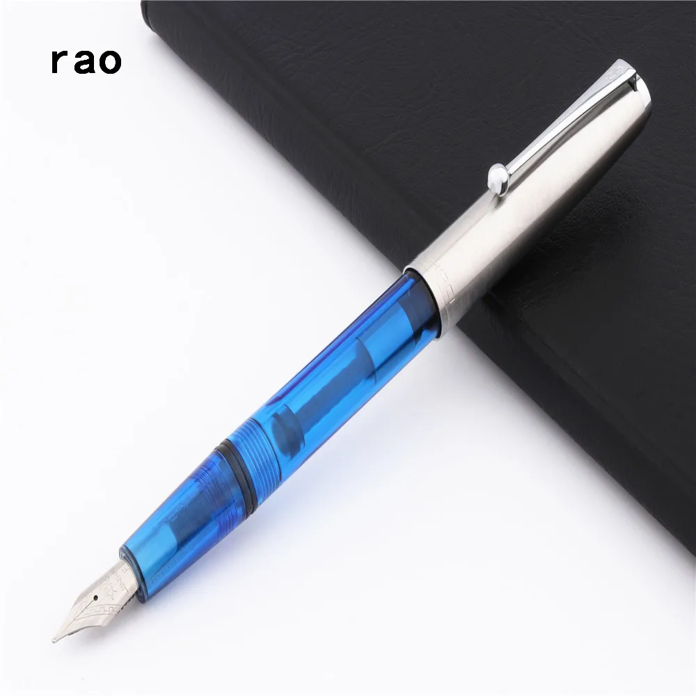Роскошный высококачественный Jinhao 51A Ретро студент, школа, офис, перьевая ручка - Цвет: Transparent blue