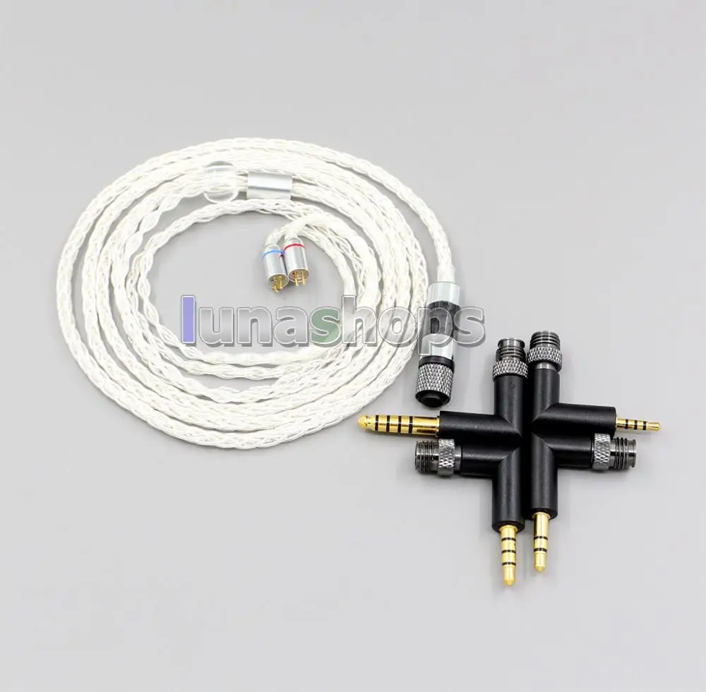 

LN006405 4 in 1 Awesome 99.99% Pure Silver Earphone Cable For Flat Step JH Audio JH16 Pro JH11 Pro 5 6 7 BA Custom