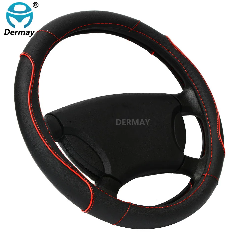 DERMAY Car Steering Wheel Cover Micro Fiber Leather Size 38cm For Ford Nissan Chevrolet VW etc. Outer DIA 37-38.5cm 95%Cars DERMAY Car Steering Wheel Cover Micro Fiber Leather Size 38cm For Ford Nissan Chevrolet VW etc. Outer DIA 37-38.5cm 95%Cars