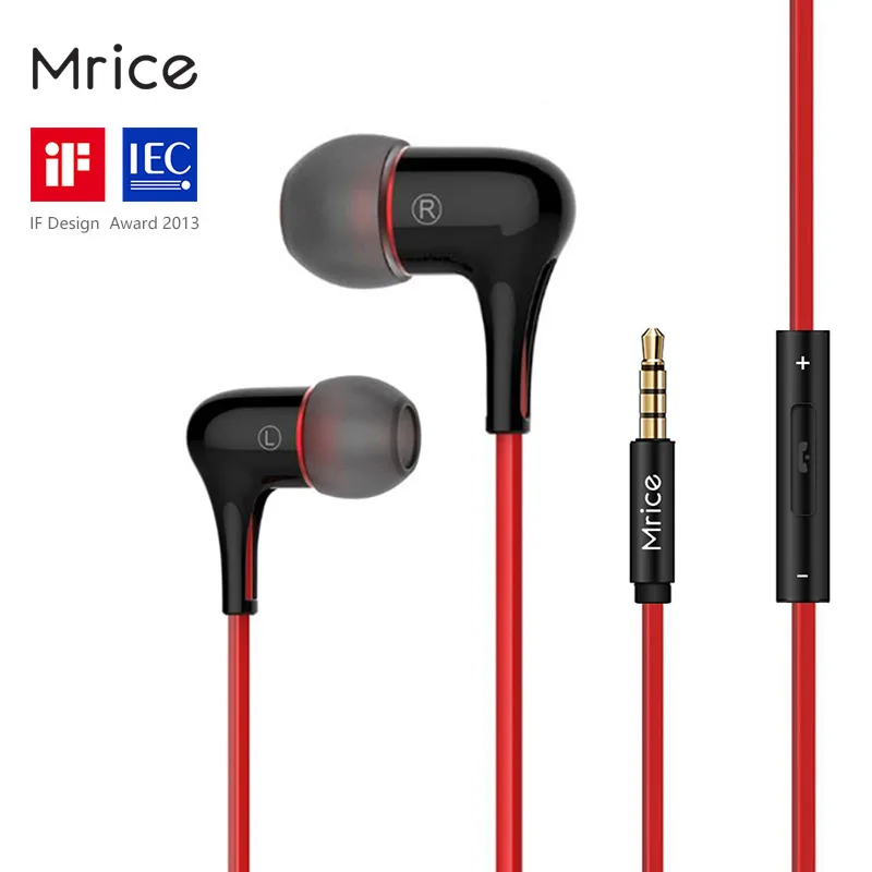 

Original Brand Mrice E300 E300A In-Ear Earphone with Mic Capsule High Fidelity Stereo Earbuds Patent Designed for Xiaomi Samsung