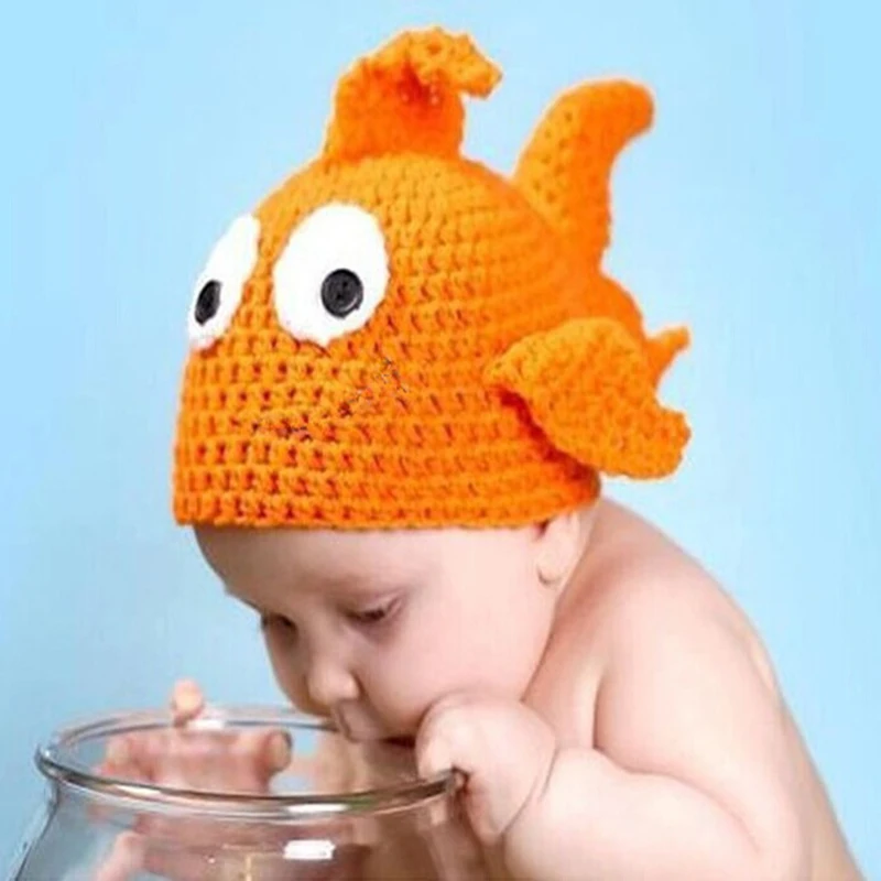 2016 Fish Handmade Wool Cap Child Hat Cotton Baby Photography Props