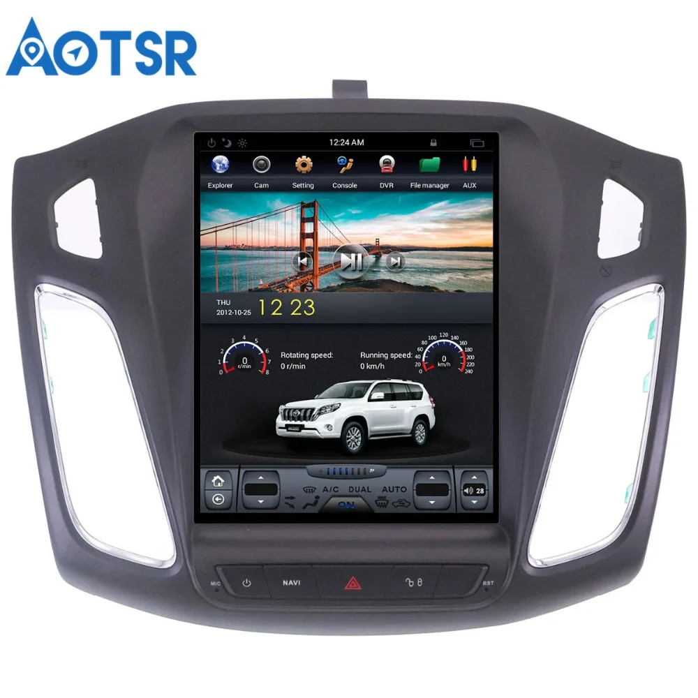 Clearance Tesla Style IPS Screen Android 7.1 Car GPS Navigation Auto Radio Headunit For ford focus salon 2012-2016  video radio player 10
