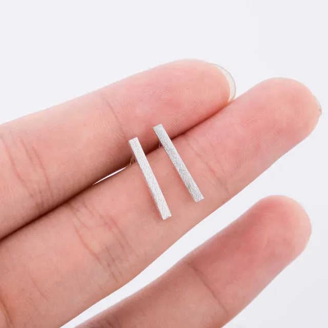 Hfarich 925 Sterling Silver Earrings Simple Square Bar For Hfarich 925 Sterling Silver Earrings Simple Square Bar For Women Small Fine Jewelry