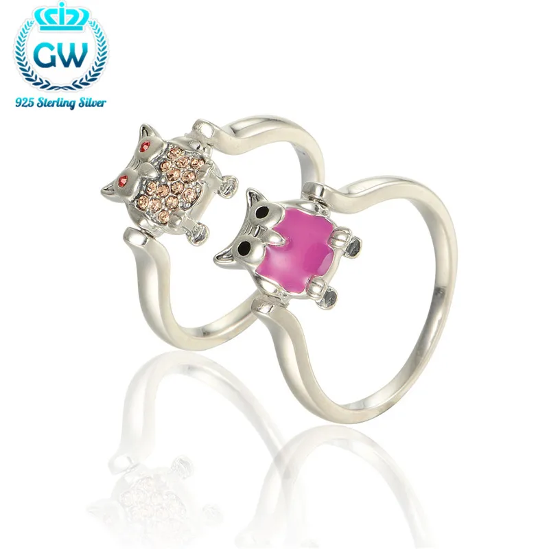 

925 Sterling Silver Engagement rings for Women Photo Effect On Both Sides Rotatable 2016 Trendy Fashion GW Brand Ripy016-30