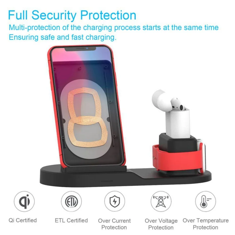 3 in 1 Mobile Phone Watch Headphone Chargers Wireless Fast Charging Adapter Holder Stand For Cellphone Earbuds