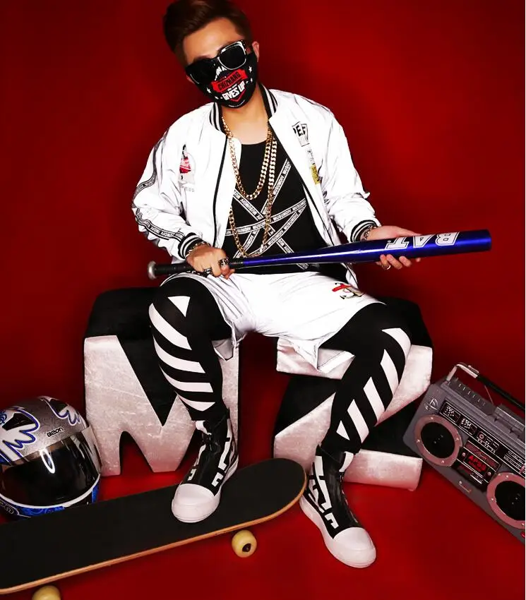 2018 nuevo estilo club nocturno DJ singer reflector láser chaqueta vestido hip hop dance fit para actuación jazz dance Cosplay disfraz - 3