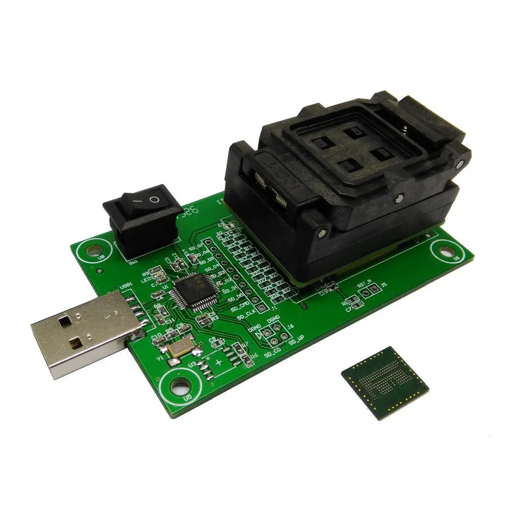 

eMCP socket with USB,for BGA 162 and BGA 186,size 12x16mm, eMCP programmer,Clamshell,With 17 pins,Support solder ball testing