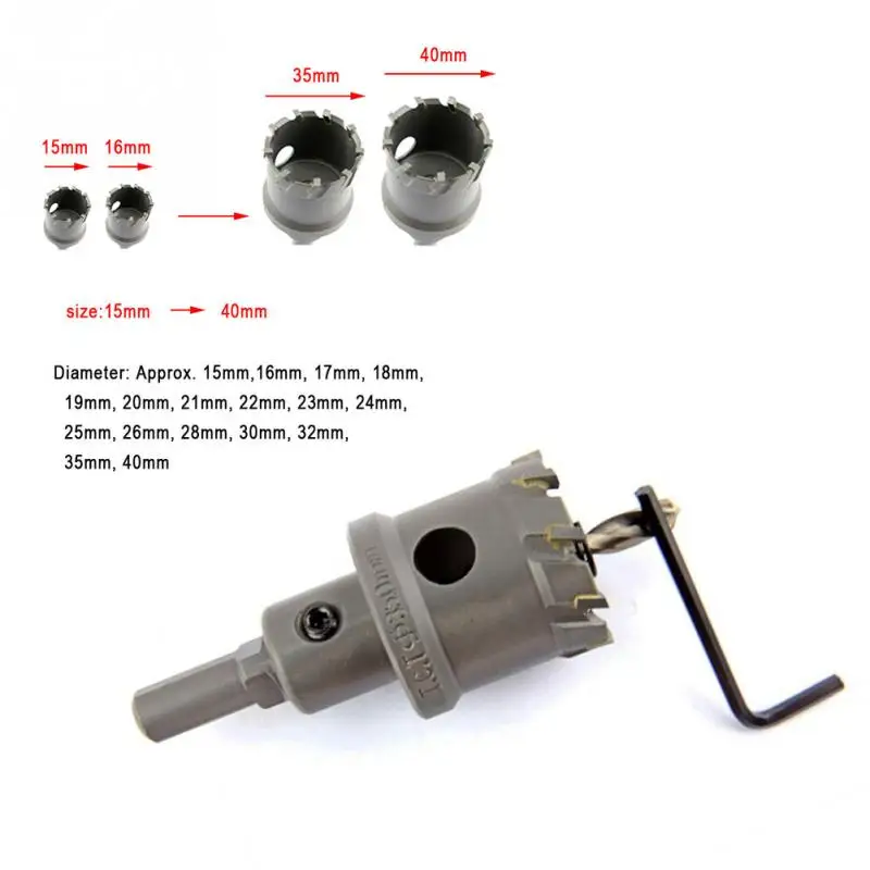 40mm Carbide Tip Tool Cutter Stainless Steel Drill Bit Hole Saw Holesaw