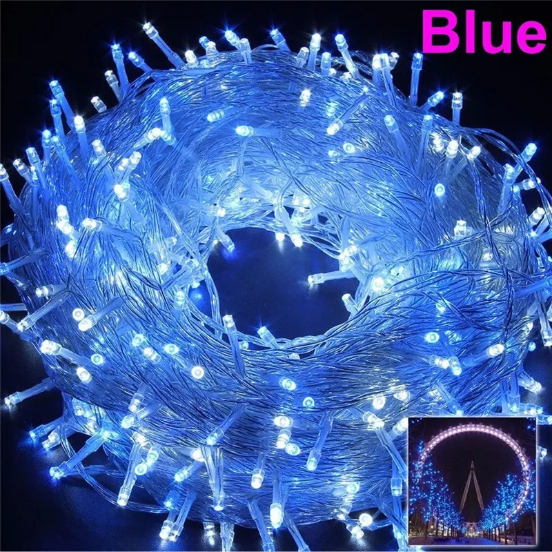 ECLH Christmas Lights 10M 20M 30M 50M 100M Led String 8 Function Christmas Lights 8 Colors For Wedding Party Holiday Lights