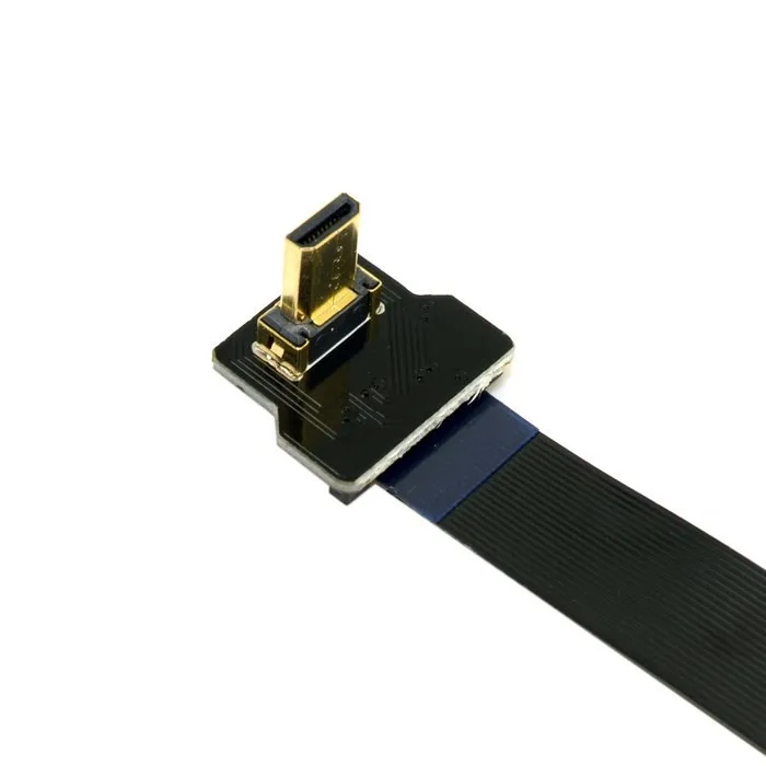 Angled FPV Micro HDMI Male to Micro HDMI FPC Flat Cable 10cm 20cm 30cm 50cm 100cm for Gopro HERO 4 HERO 3 SJCAM SJ5000