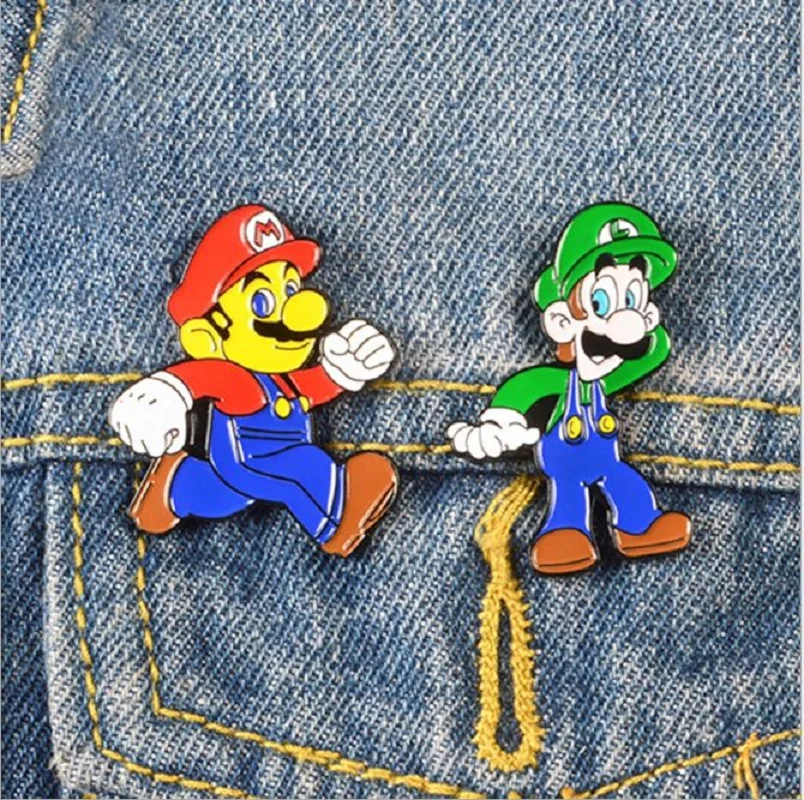 

Childhood Memory Classic Cartoon Super Mario Mario Game Series Brooch Badge Brooch Cap Backpack Clothes Accessories Gifts Men's