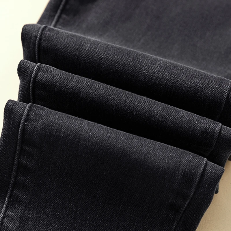 High Waist Skinny Pencil Jeans Woman Ripped Gray Black Stretch Mom jeans Plus Size Ladies jeans pants Women jeans femme mujer