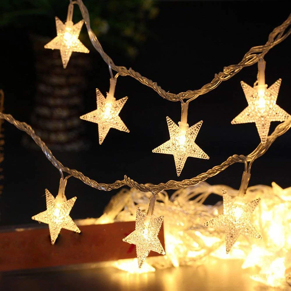 Светодиодный строки горит звезда светодиодный фея Рождественские огни свадебные украшения огни Батарея работать гирляндой