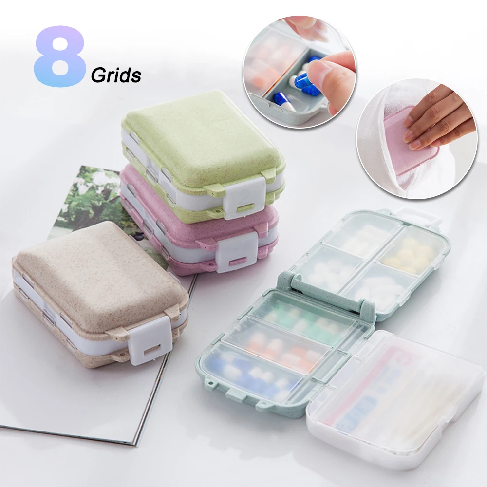 Plastic Pill Box Portable Kits Vitamin Pills Box Storage Box Degradable